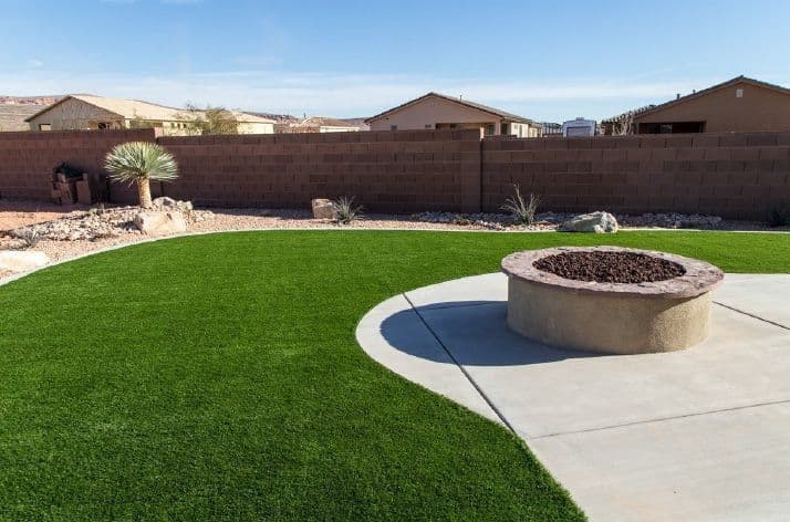 Backyard with water feature