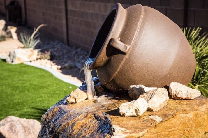 Backyard rock and plant design