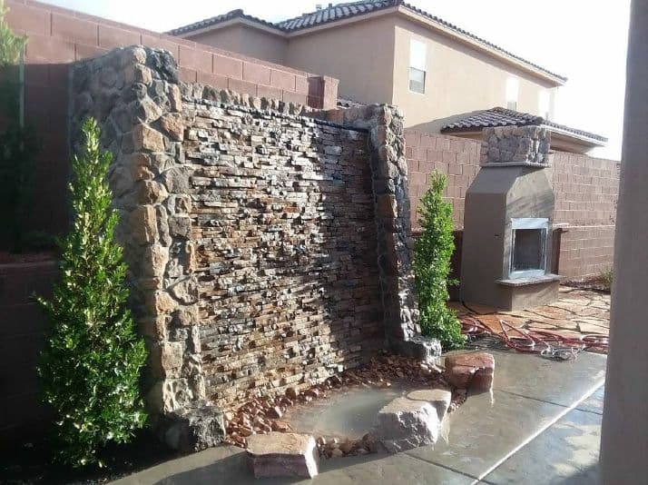 Desert backyard landscape